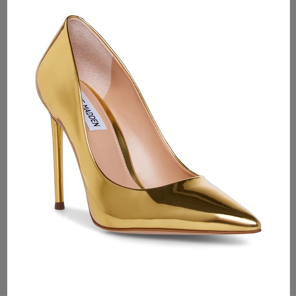 NWOT Steve Madden gold stiletto  heels size 7.5 - Picture 1 of 2